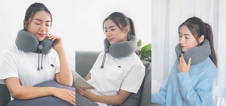 Варианты использования массажной подушки Xiaomi U-shaped Massage Neck Pillow