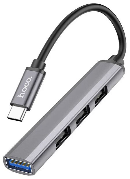 USB-C Хаб HOCO HB26 4 in 1 3хUSB 2.0  1xUSB 3.0 (серый) - 3