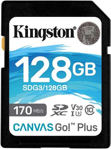 Карта памяти SDXC Kingston Canvas Go Plus, 128 Гб, UHS-I Class U3 V30 (SDG3/128GB) RU - 1
