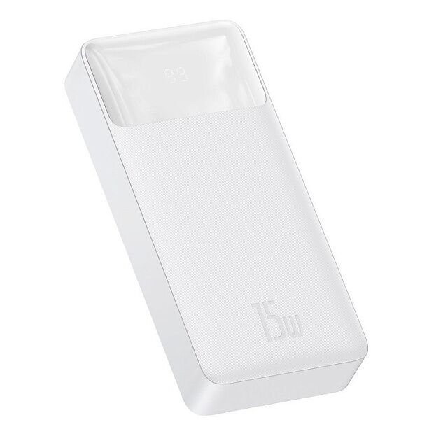 Внешний аккумулятор повербанк (powerbank) Baseus Bipow Digital Display 20000mAh PPDML-J01 (White) - 2