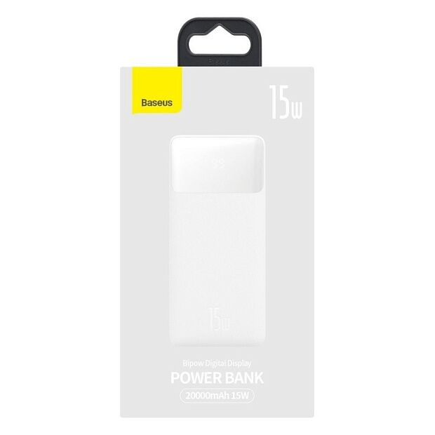 Внешний аккумулятор повербанк (powerbank) Baseus Bipow Digital Display 20000mAh PPDML-J01 (White) - 4