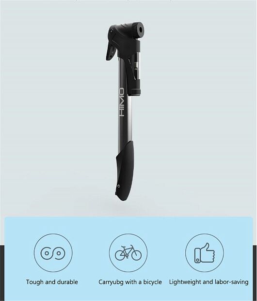 Велосипедный насос ручной HIMO Mini Inflator (Black) - 5