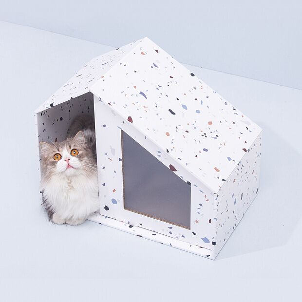 Furrytail Tail Life Hut Cat Scratch Board Max (White) - 1