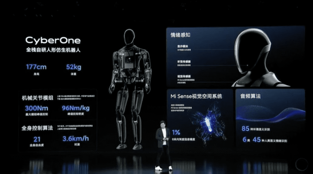 Технические характеристики робота Xiaomi CyberOne 