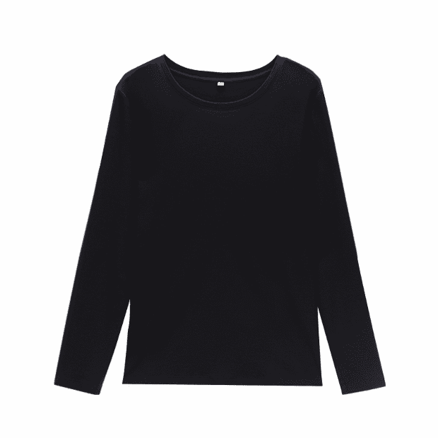 Футболка с длинным рукавом First Water Soft Cotton Round Neck T-Shirt (Black/Черный) - 1