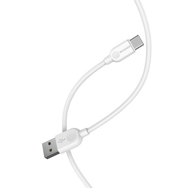 USB кабель BOROFONE BX14 LinkJet Type-C, 1м, 3A, PVC (белый) - 7