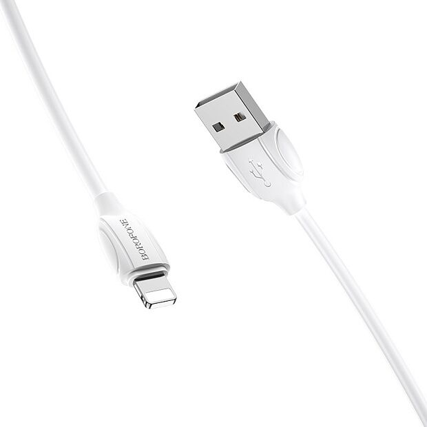 USB кабель BOROFONE BX19 Benefit Lightning 8-pin, 2.4A, 1м, PVC (белый) - 2