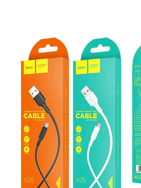 USB кабель HOCO X25 Soarer MicroUSB, 1м, PVC (черный) - 5